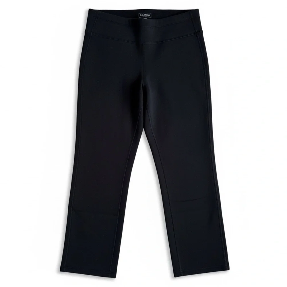 L.L. Bean Black Fleece Lined Thermal Pants Outdoor Hiking Lounge Medium Petite